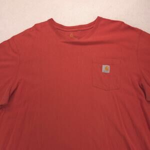Carhartt Casual Pocketed Crew Neck Short Sleeve T Shirt Mens Size 2XLT Orange